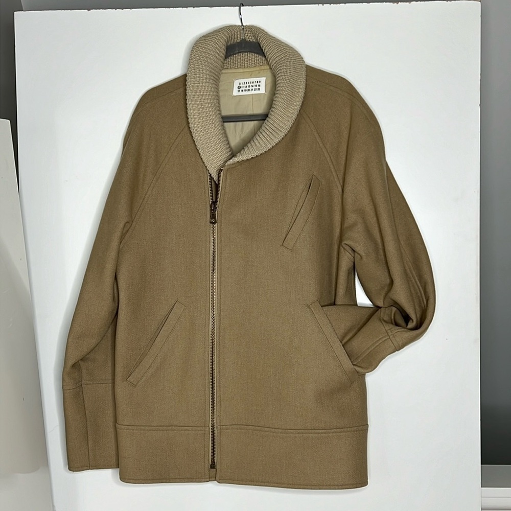 Maison Martin Margiela Men’s Sz 52 Zip Wool Shawl Collar Coat Jacket - Italy